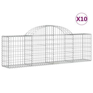 vidaXL Paniers &agrave; gabions arqu&eacute;s 10 pcs 200x30x60/80 cm Fer galvanis&eacute;