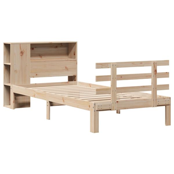 vidaXL Lit bibliothèque sans matelas 90x200 cm bois de pin massif