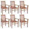 vidaXL Chaises empilables &agrave; manger lot de 6 bois de teck solide
