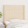 vidaXL T&ecirc;te de lit avec oreilles Cr&egrave;me 93x16x118/128 cm Tissu