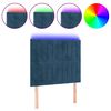 vidaXL T&ecirc;te de lit &agrave; LED Bleu fonc&eacute; 100x5x118/128 cm Velours