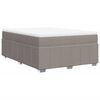 vidaXL Sommier &agrave; lattes de lit avec matelas Taupe 140x200 cm Tissu