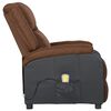 vidaXL Fauteuil de massage Marron Similicuir et tissu