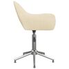 vidaXL Chaises pivotantes &agrave; manger lot de 2 Cr&egrave;me Tissu