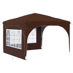 vidaXL Tente de f&ecirc;te pop-up 290 x 290 x 245 cm Marron