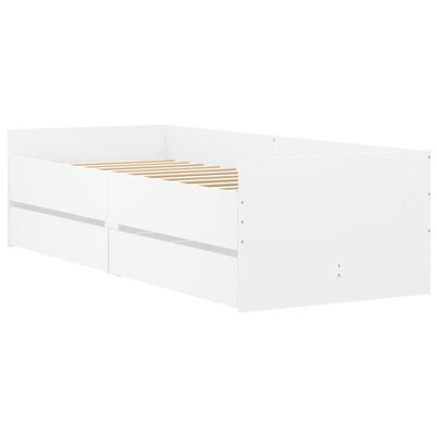 vidaXL Cadre de lit avec tiroirs sans matelas blanc 90x200 cm