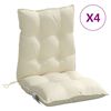vidaXL Coussins de chaise à dossier bas lot de 4 crème tissu oxford