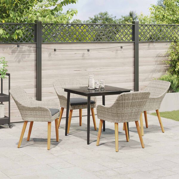 vidaXL Ensemble de salle &agrave; manger pour jardin 5 pcs Gris clair