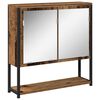 vidaXL Ensemble de mobilier de salle de bain avec &eacute;tag&egrave;re 2 pcs Marron