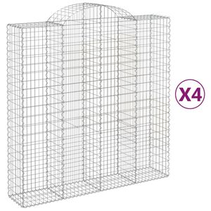 vidaXL Paniers &agrave; gabions arqu&eacute;s 4 pcs 200x50x200/220 cm Fer galvanis&eacute;