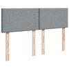 vidaXL Sommier &agrave; lattes de lit avec matelas Gris clair 140x190cm Tissu