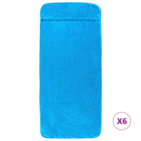 vidaXL Serviettes de plage 6 pcs turquoise 60x135 cm tissu 400 GSM