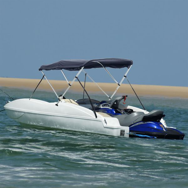 vidaXL Toit bimini &agrave; 3 arceaux parois lat&eacute;rales 183x(170-182)x137 cm