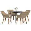 vidaXL Ensemble de salle &agrave; manger pour jardin 5 pcs Beige polyrotin