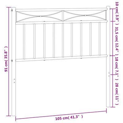 vidaXL Tête de lit métal noir 100 cm