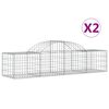 vidaXL Paniers &agrave; gabions arqu&eacute;s 2 pcs 200x50x40/60 cm fer galvanis&eacute;