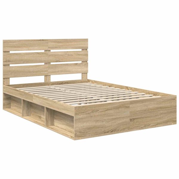 vidaXL Cadre de lit Sonoma 160 x 200 cm Bois de pin massif