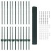 vidaXL Cl&ocirc;ture avec poteau Vert 1 x 25 m Acier