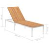 vidaXL Chaise longue avec coussin Bois de teck et acier inoxydable
