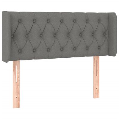 vidaXL Tête de lit à LED Gris foncé 93x16x78/88 cm Tissu