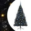 vidaXL Sapin de No&euml;l artificiel pr&eacute;-&eacute;clair&eacute; Noir 180 cm PVC