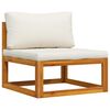 vidaXL Ensemble de canap&eacute;s 2 pcs et coussins blanc cr&egrave;me Acacia solide