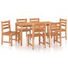 vidaXL Ensemble &agrave; manger de jardin 7 pcs Bois de teck solide