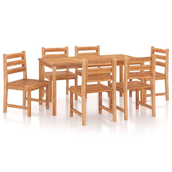 vidaXL Ensemble &agrave; manger de jardin 7 pcs Bois de teck solide