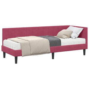 vidaXL Cadre de lit d'angle avec matelas 2 pc Vert Velours