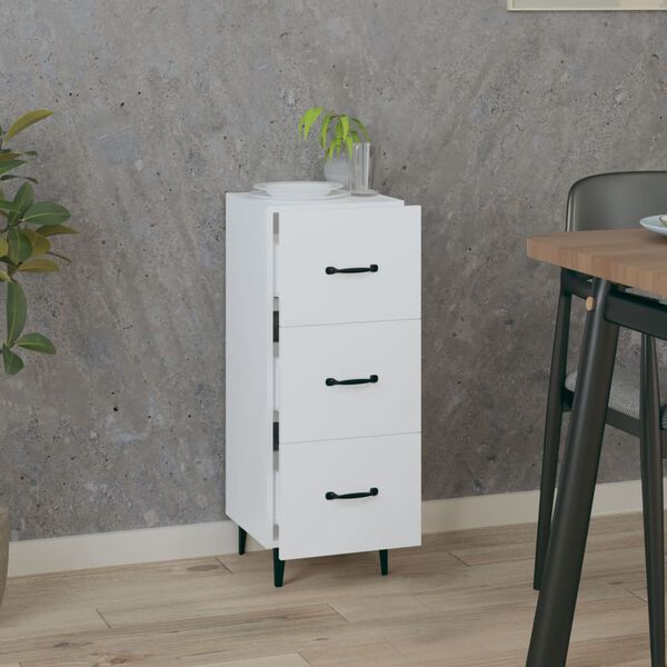 vidaXL Buffet blanc 34,5x34x90 cm bois d'ing&eacute;nierie