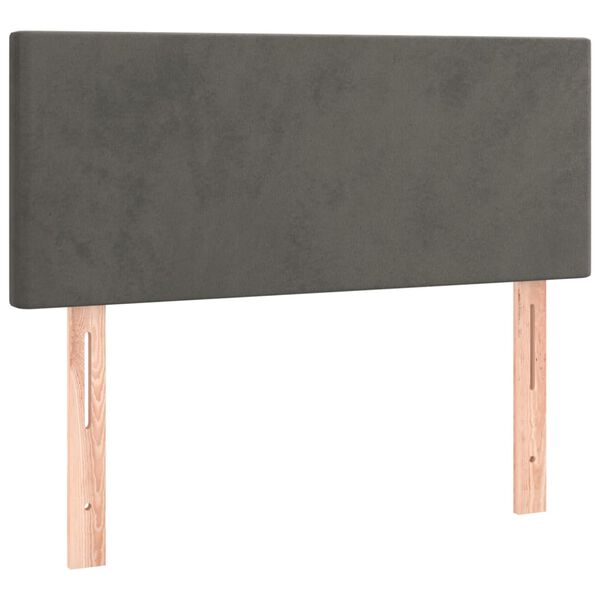 vidaXL T&ecirc;te de lit &agrave; LED Gris fonc&eacute; 100x5x78/88 cm Velours
