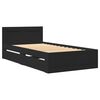 vidaXL Cadre de lit avec t&ecirc;te de lit sans matelas noir 100x200 cm