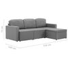 vidaXL Canap&eacute;-lit modulaire 3 places Gris clair Tissu