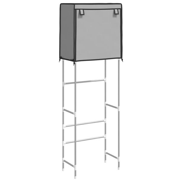 vidaXL Support de rangement 2 niveaux sur toilette Gris 56x30x170 cm