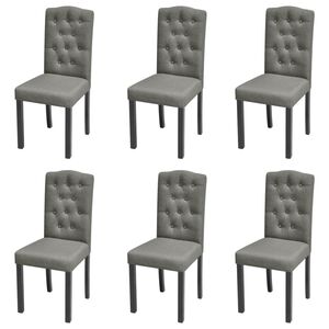 vidaXL Chaises &agrave; manger lot de 6 gris tissu