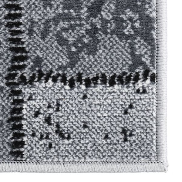 vidaXL Tapis BCF Gris avec motif de blocs 100x400 cm