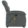 vidaXL Fauteuil de massage inclinable Gris fonc&eacute; Tissu