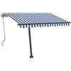 vidaXL Auvent manuel r&eacute;tractable sur pied 350x250 cm Bleu/blanc