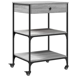 vidaXL Chariot de cuisine sonoma gris 60x48x89,5 cm bois d'ing&eacute;nierie