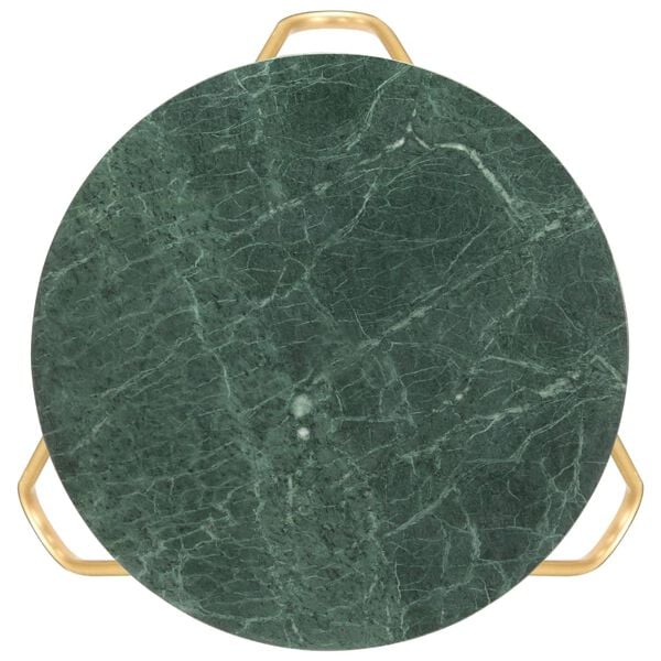 vidaXL Table basse Vert 65x65x42 cm Pierre véritable et texture marbre