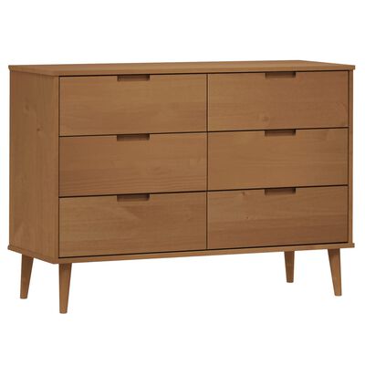 vidaXL Commode MOLDE Marron 113x40x80 cm Bois de pin massif