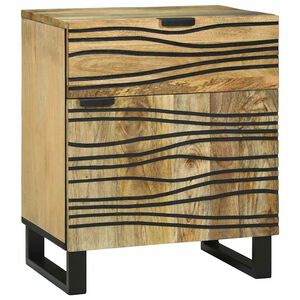 vidaXL Table de chevet Naturel 50 x 33 x 60 cm Bois d'ing&eacute;nierie