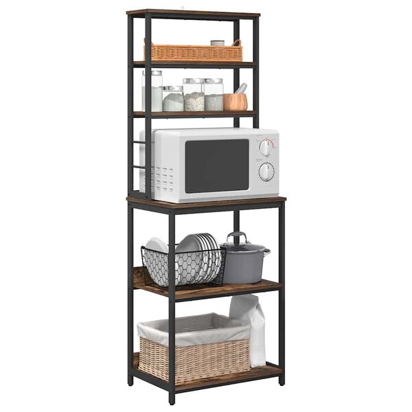 vidaXL &Eacute;tag&egrave;re de cuisine Ch&ecirc;ne fum&eacute; 60 x 40 x 168 cm