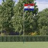 vidaXL Drapeau de la Croatie et m&acirc;t 6,08 m Aluminium