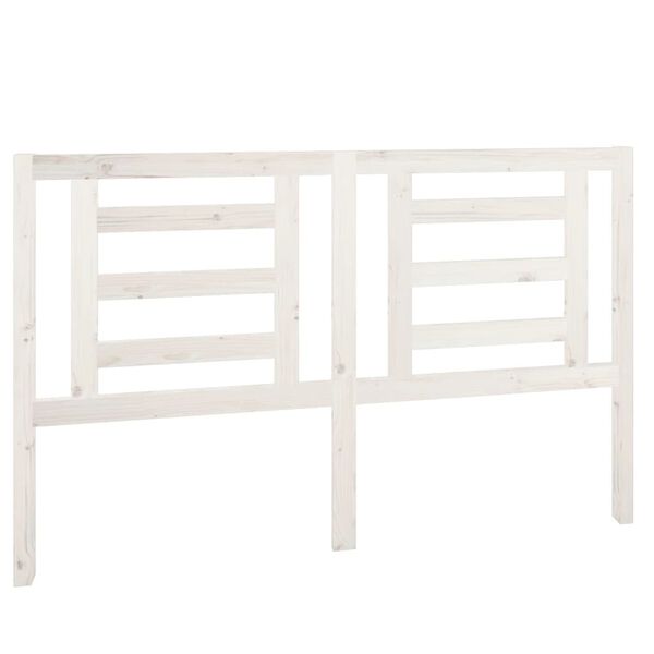 vidaXL T&ecirc;te de lit Blanc 156x4x100 cm Bois de pin massif