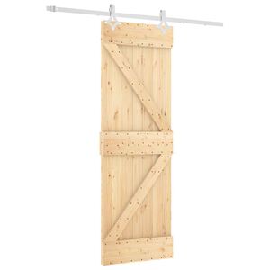 vidaXL Porte coulissante 70 x 210 cm Bois de pin massif (non trait&eacute;)