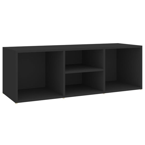 vidaXL Banc &agrave; chaussures Noir 105x35x35 cm Agglom&eacute;r&eacute;