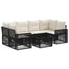 vidaXL Ensemble de canap&eacute; de jardin 7 pc Noir 55 x 55 x 37 cm