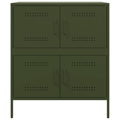 vidaXL Buffet vert olive 68x39x79 cm acier