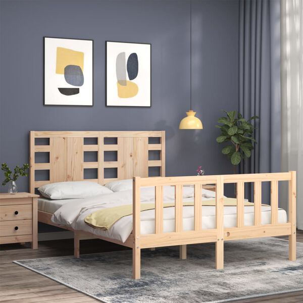 vidaXL Cadre de lit sans matelas bois de pin massif